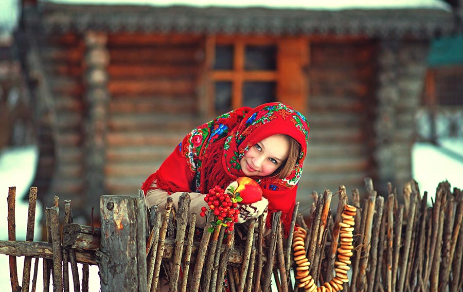 Sexy girl Women in Slavic costumes in Osaka